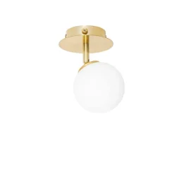 Moderner Spot Gold mit Opalglas mit Schalter - Athens