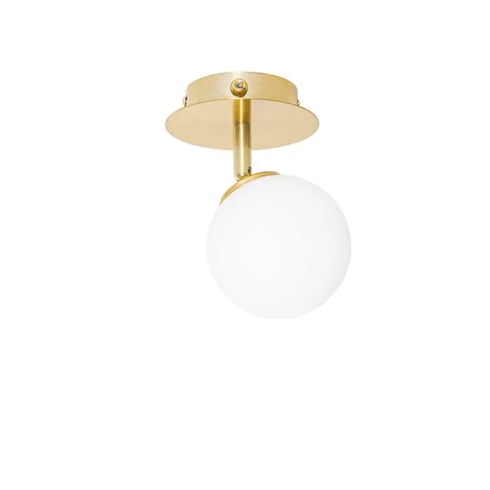 Moderner Spot Gold mit Opalglas mit Schalter - Athens