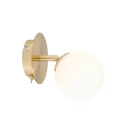 Moderner Spot Gold mit Opalglas mit Schalter - Athens