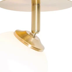 Moderner Spot Gold mit Opalglas mit Schalter - Athens