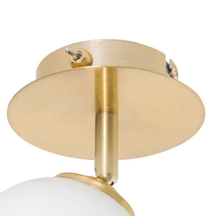 Moderner Spot Gold mit Opalglas mit Schalter - Athens