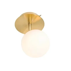 Moderner Spot Gold mit Opalglas mit Schalter - Athens