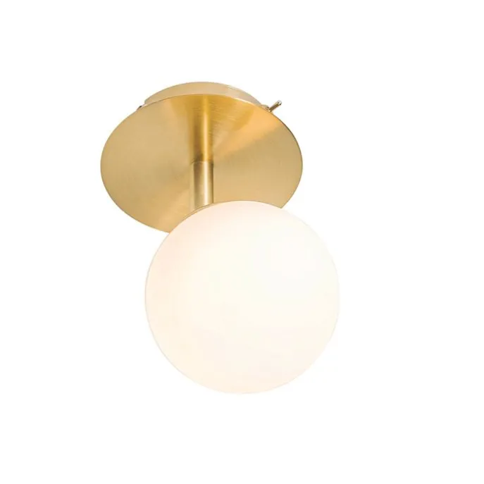 Moderner Spot Gold mit Opalglas mit Schalter - Athens