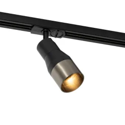 Moderner Spot Schwarz mit Gunmetal für 1-Phasen-Schienensystem GU10 50mm - Iconic Kohua