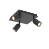 Moderner Spot schwarz quadratisch 3-Licht IP44 - Ducha