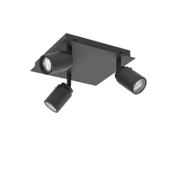 Moderner Spot schwarz quadratisch 3-Licht IP44 - Ducha