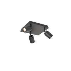 Moderner Spot schwarz quadratisch 3-Licht IP44 - Ducha