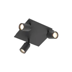 Moderner Spot schwarz quadratisch 3-Licht IP44 - Ducha