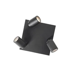 Moderner Spot schwarz quadratisch 3-Licht IP44 - Ducha