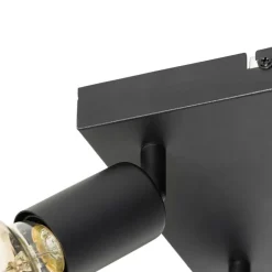 Moderner Spot schwarz quadratisch 4-flammig - Facil