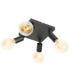 Moderner Spot schwarz quadratisch 4-flammig - Facil