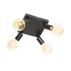 Moderner Spot schwarz quadratisch 4-flammig - Facil