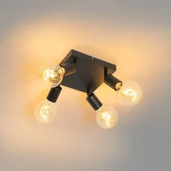 Moderner Spot schwarz quadratisch 4-flammig - Facil