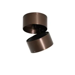 Moderner Strahler dunkelbronze rund verstellbar - Go Nine