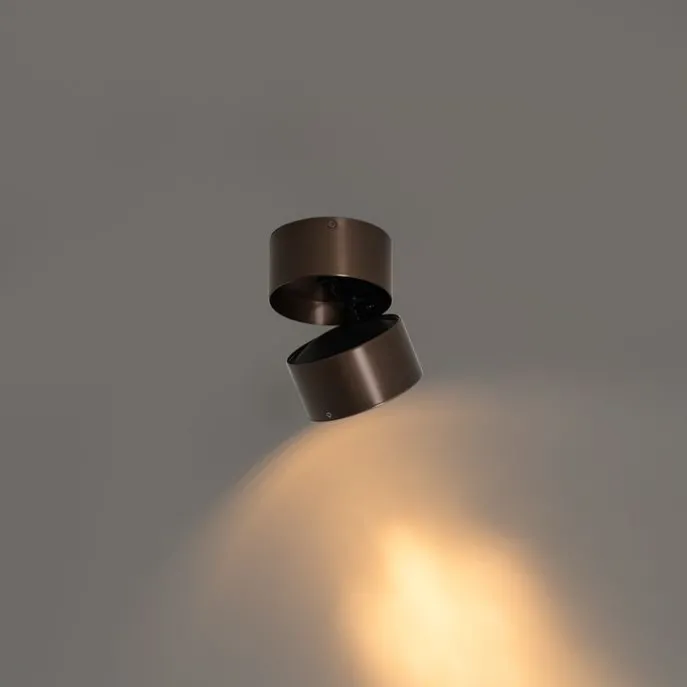 Moderner Strahler dunkelbronze rund verstellbar - Go Nine