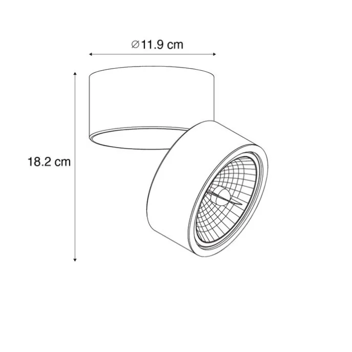 Moderner Strahler dunkelbronze rund verstellbar - Go Nine