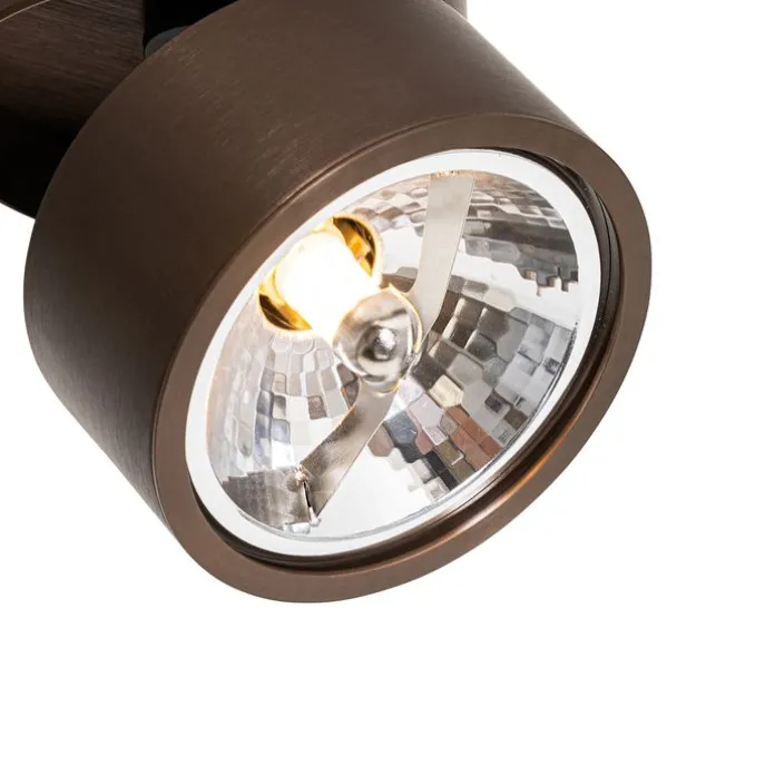 Moderner Strahler dunkelbronze rund verstellbar - Go Nine