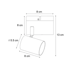 Moderner Strahler schwarz verstellbar quadratisch - Jeana