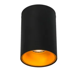 Moderner Strahler Schwarz mit Gold GU10 50mm - Deep