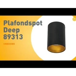 Moderner Strahler Schwarz mit Gold GU10 50mm - Deep