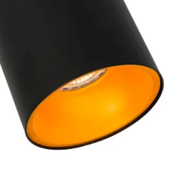 Moderner Strahler Schwarz mit Gold GU10 50mm - Deep