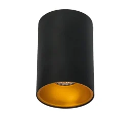 Moderner Strahler Schwarz mit Gold GU10 50mm - Deep