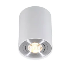 Moderner Strahler Weiß und Stahl, dreh- und neigbar – Rondoo up