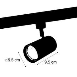 Moderner Stromschienenstrahler 1-phasig schwarz - Iconic Jeana