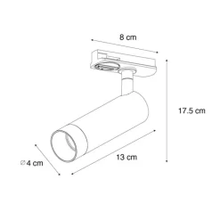 Moderner weißer Strahler für 1-Phasen-Schienensystem 35 mm - Iconic Jeana Luxe