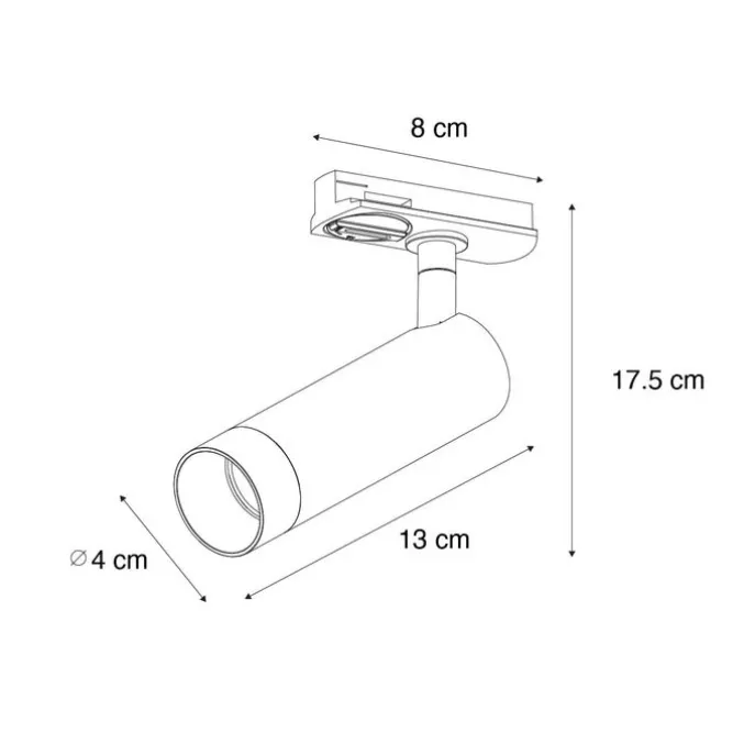 Moderner weißer Strahler für 1-Phasen-Schienensystem 35 mm - Iconic Jeana Luxe