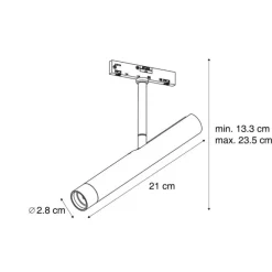 Moderner weißer Strahler für 1-Phasen-Schienensystem - Slimline Avery