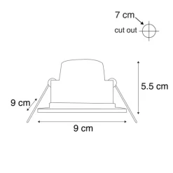 Modernes Einbaustück schwarz inkl. LED 3-stufig dimmbar IP65 - Einfach