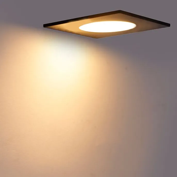 Modernes Einbaustück schwarz inkl. LED 3-stufig dimmbar IP65 - Einfach