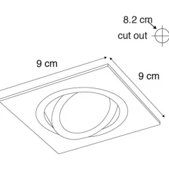 Modernes Einbaustrahler Stahl Kippbar GU10 50mm - Lock 1
