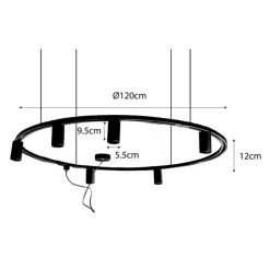 Modernes Hängendes Schienensystem mit 6 Strahlern Weiß 1-phasig GU10 50mm - Iconic Ruby Honey