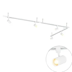 Modernes Hängendes Schienensystem mit 5 Strahlern Weiß 1-phasig - Iconic Jeana