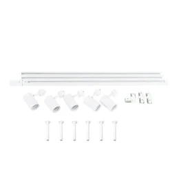 Modernes Hängendes Schienensystem mit 5 Strahlern Weiß 1-phasig - Iconic Jeana
