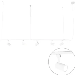 Modernes Hängeschienensystem mit 5 weißen Strahler - Iconic Jeana 1-phasig