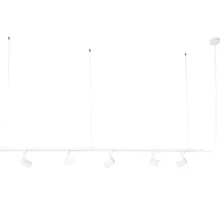 Modernes Hängeschienensystem mit 5 weißen Strahler - Iconic Jeana 1-phasig