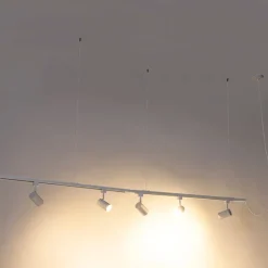 Modernes Hängeschienensystem mit 5 weißen Strahler - Iconic Jeana 1-phasig
