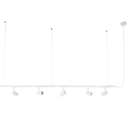 Modernes Hängeschienensystem mit 5 weißen Strahler - Iconic Jeana 1-phasig