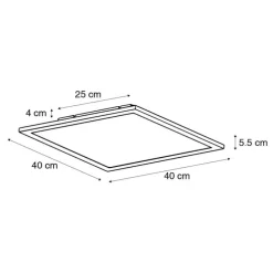 Modernes LED Panel Stahl 40 cm inkl. LED - Liv