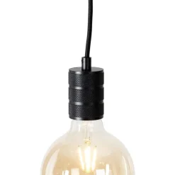 Modernes 1-Phasen-Schienensystem mit 5 Hängelampen schwarz - Cavalux