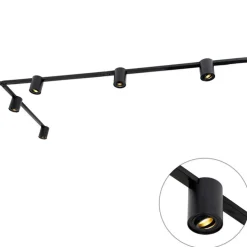 Modernes 1-Phasen-Schienensystem mit 5 Spots schwarz - Rondoo Up
