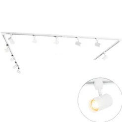 Modernes 1-Phasen-Schienensystem mit 10 Spots weiß - Jeana