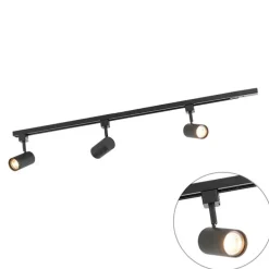 Modernes 1-Phasen-Schienensystem mit 3 Spots schwarz - Jeana