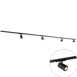 Modernes 3-Phasen-Schienensystem mit 4 schwarzen Strahlern - 3-Phasen-Ruler