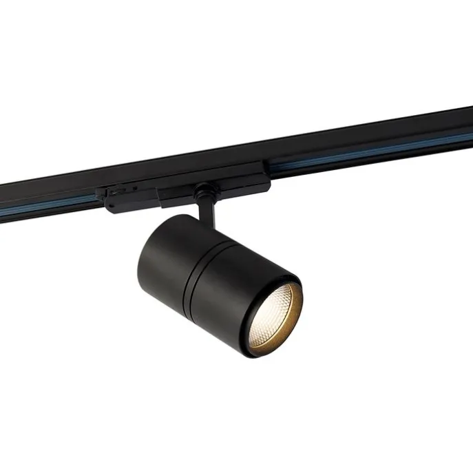 Modernes 3-Phasen-Schienensystem mit 4 schwarzen Strahlern - 3-Phasen-Ruler