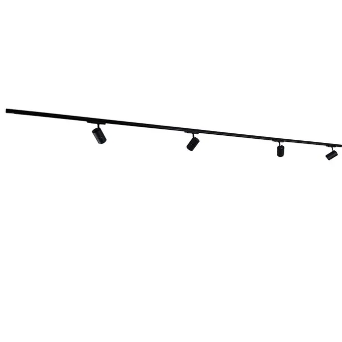 Modernes 3-Phasen-Schienensystem mit 4 schwarzen Strahlern - 3-Phasen-Ruler