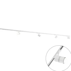 Modernes 3-Phasen-Schienensystem mit 4 Strahlern weiß - 3-Phasen Ruler